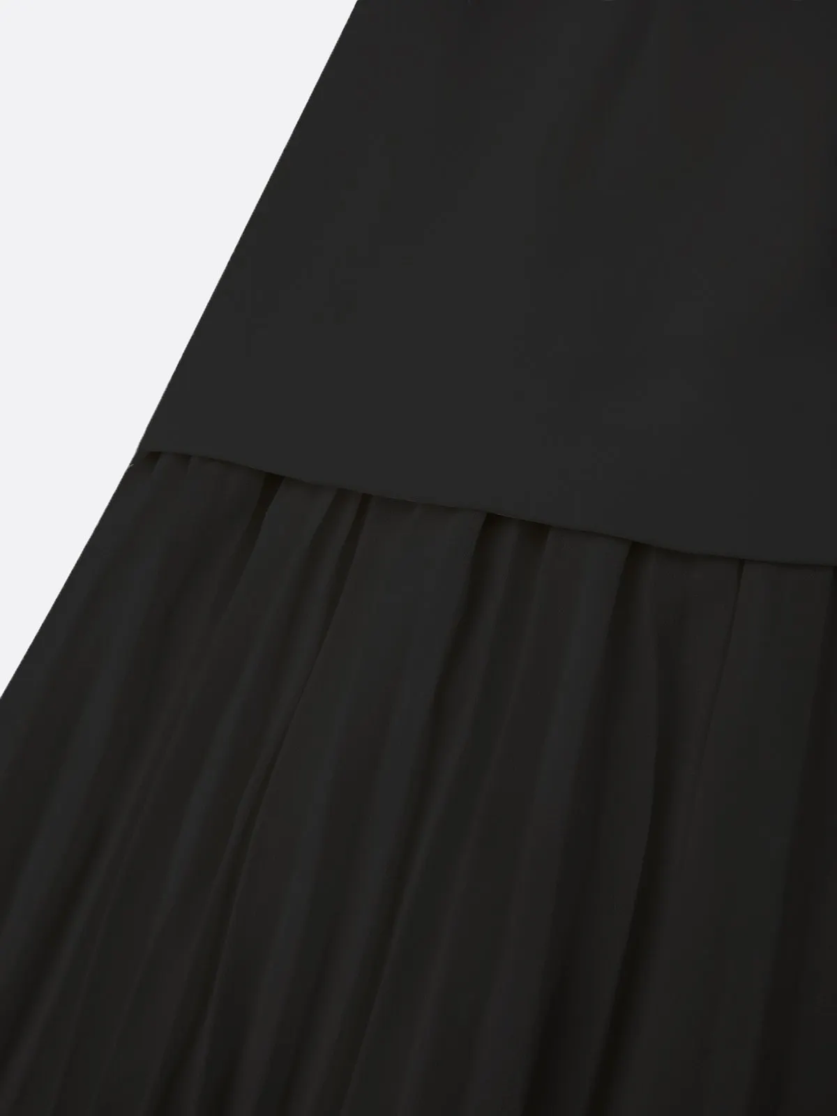 Black Pleated Maxi Boat Neck Sleeveless A-Line Bridesmaid Dress