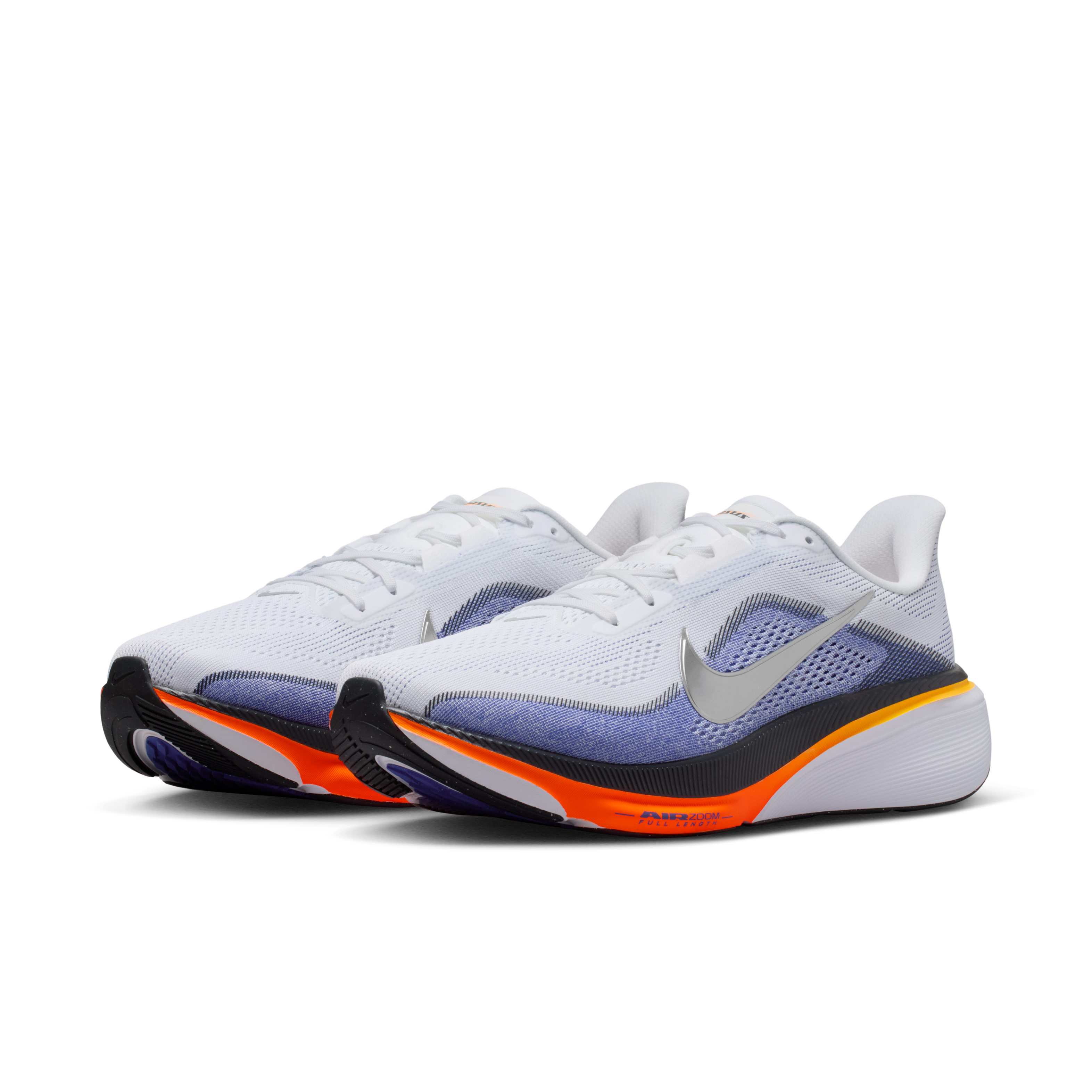 Nike Pegasus 42 Men's Road Running Shoes (Wide) — White/Lapis/Total Orange/Metallic Silver — Wide