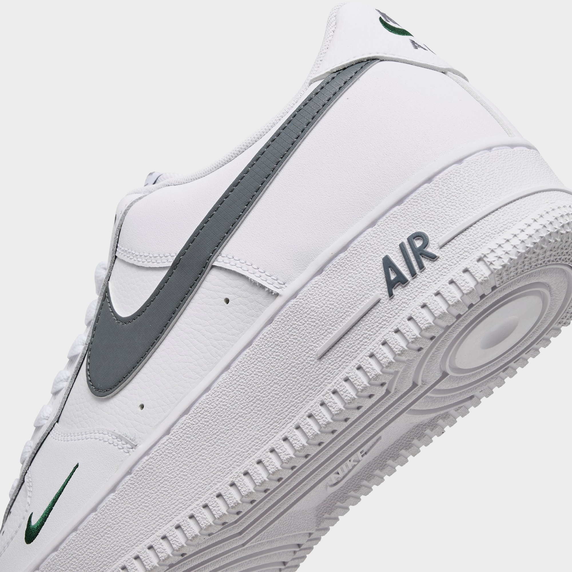 Men's Nike Air Force 1 '07 Casual Shoes — White/Fir/Cool Grey — Detail shot