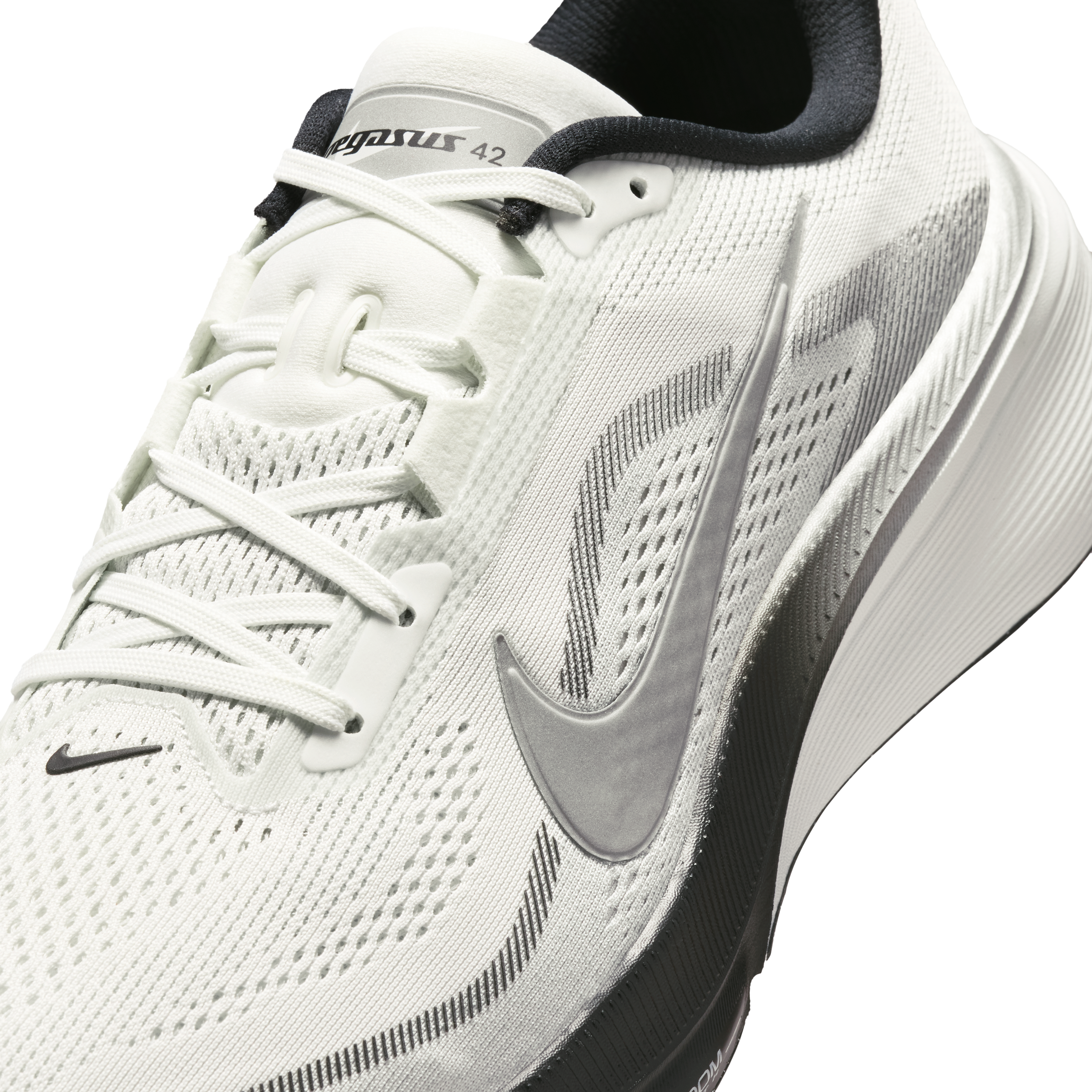 Nike Pegasus 42 Men's Road Running Shoes — Summit White/Photon Dust/Black/Metallic Silver — Regular