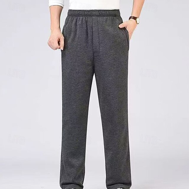 Women's Winter Sweatpants Shrepa Fleece Pants Thick with Pockets High Waist Bottoms Gym Athleisure Workout Fall & Winter Windproof Warm Gym Outdoor Running Regular Fit Sportswear Activewear Solid - Dark Blue