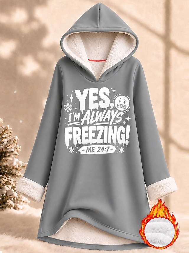 Women's Pullover Hoodie Sweatshirt Print Graphic Animal Warm Fashion Modern Long Sleeve Hooded Long Tops Casual Street Blue Light Pink Pink Red Gray Fall Winter - Gray