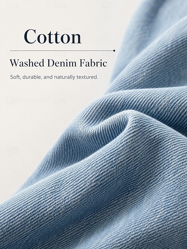 Women's Denim Blouse Demin Shirt Patchwork Buttons Color Block Plain Vintage Stylish Western Long Sleeve V Neck Regular Tops Casual Work Holiday Blue Khaki Wine Spring Fall Winter - Khaki