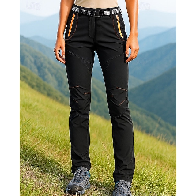 Women's Hiking Pants Trousers Waterproof pants Softshell Pants Patchwork Summer Spring Autumn / Fall Outdoor Regular Waterproof Windproof Bottoms Pocket Black Army Green Spandex Camping / Hiking - Black