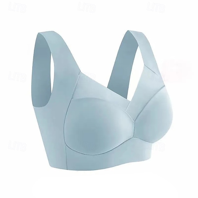 Sports Bra Hollow Mesh Back Low Supports Sports Bra Fitness Yoga Vest Shockproof Yoga Bra Without Steel Ring - Blue