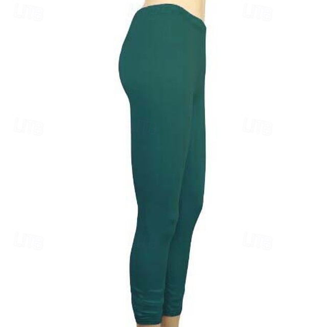 Women's Pants Trousers Leggings Cozy Leggings Streetwear Casual Full Length Natural Plain Elastic Waist Comfy Outdoor Comfortable Outdoor Athleisure Holiday Magenta Dark Grey Lake blue Wine Fall - Depression Green