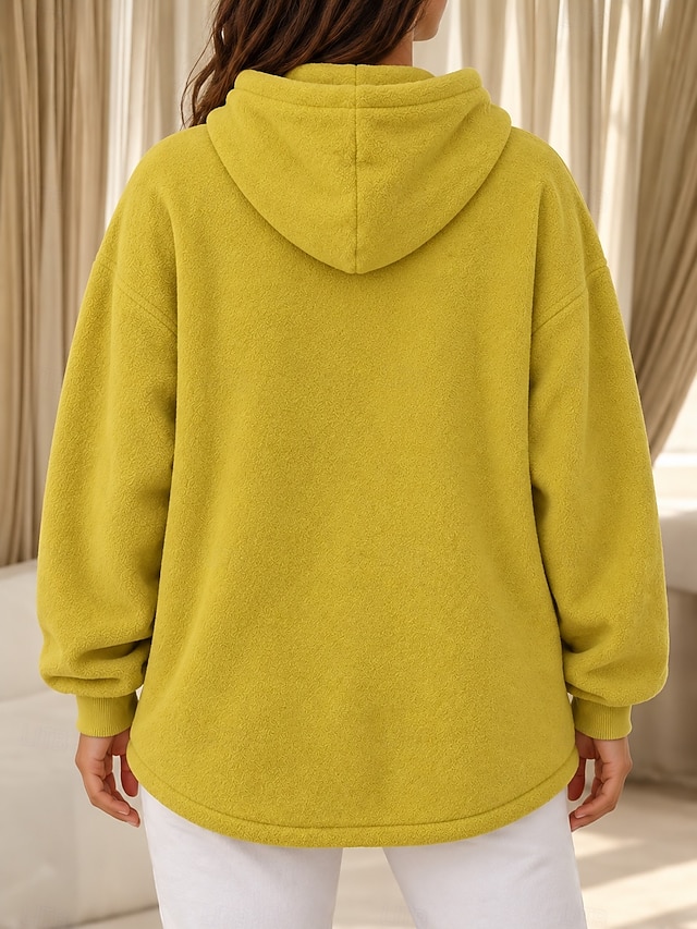 Women's Pet Carrier Hoodie Pet Pouch Hoodie Fleece Casual Long Sleeve Hooded Regular Tops pale pinkish gray Black Olive Green Yellow Red Fall Winter - Yellow
