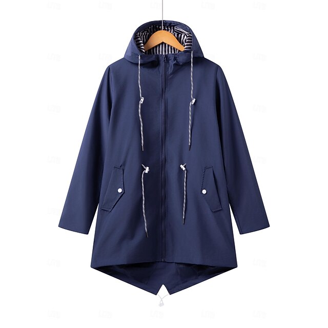 Women's Hiking Raincoat Raincoat Outdoor Waterproof Quick Dry Lightweight Jacket Camping / Hiking / Caving Traveling Blue Black Yellow Pink Red - Dark Blue