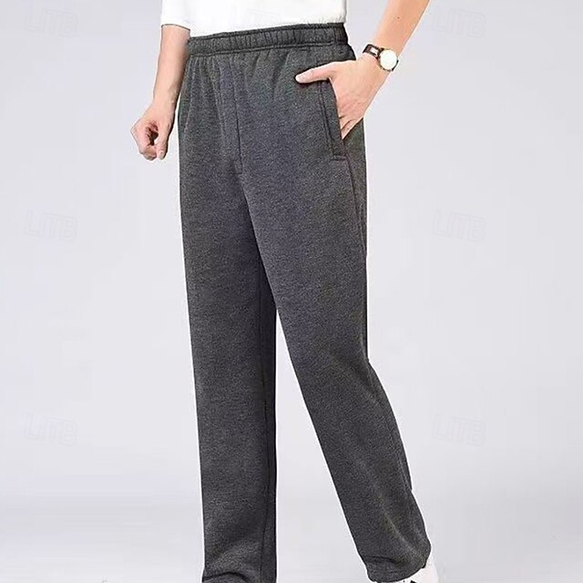 Women's Winter Sweatpants Shrepa Fleece Pants Thick with Pockets High Waist Bottoms Gym Athleisure Workout Fall & Winter Windproof Warm Gym Outdoor Running Regular Fit Sportswear Activewear Solid - Dark Blue