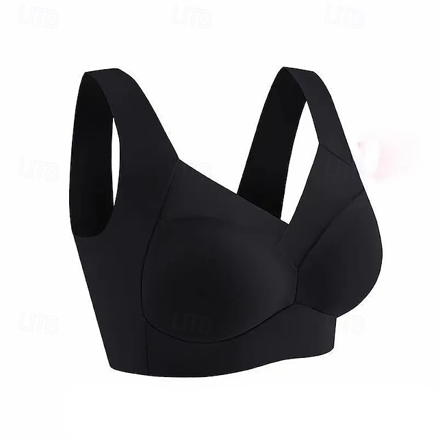 Sports Bra Hollow Mesh Back Low Supports Sports Bra Fitness Yoga Vest Shockproof Yoga Bra Without Steel Ring - Black