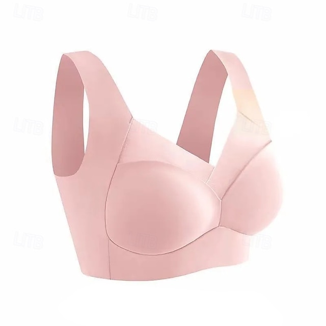 Sports Bra Hollow Mesh Back Low Supports Sports Bra Fitness Yoga Vest Shockproof Yoga Bra Without Steel Ring - Pink