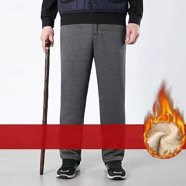 Women's Winter Sweatpants Shrepa Fleece Pants Thick with Pockets High Waist Bottoms Gym Athleisure Workout Fall & Winter Windproof Warm Gym Outdoor Running Regular Fit Sportswear Activewear Solid - Grey