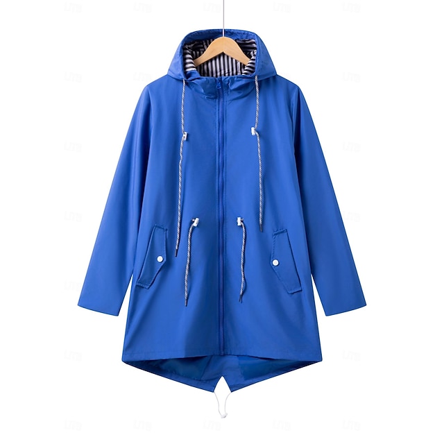 Women's Hiking Raincoat Raincoat Outdoor Waterproof Quick Dry Lightweight Jacket Camping / Hiking / Caving Traveling Blue Black Yellow Pink Red - Blue