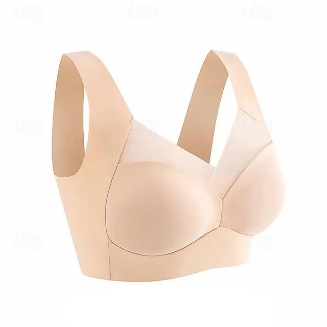 Sports Bra Hollow Mesh Back Low Supports Sports Bra Fitness Yoga Vest Shockproof Yoga Bra Without Steel Ring - Apricot