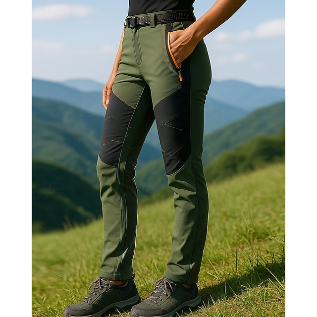 Women's Hiking Pants Trousers Waterproof pants Softshell Pants Patchwork Summer Spring Autumn / Fall Outdoor Regular Waterproof Windproof Bottoms Pocket Black Army Green Spandex Camping / Hiking - Army Green