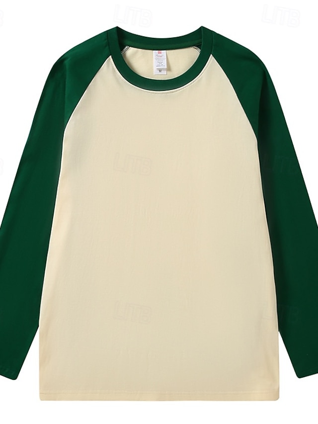 Women's Shirt 100% Cotton Stylish Casual Beach Long Sleeve Crew Neck Long Tops Casual Black Brown Green Spring Fall Winter - Green