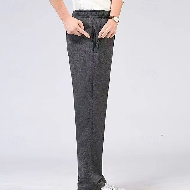 Women's Winter Sweatpants Shrepa Fleece Pants Thick with Pockets High Waist Bottoms Gym Athleisure Workout Fall & Winter Windproof Warm Gym Outdoor Running Regular Fit Sportswear Activewear Solid - Dark Blue