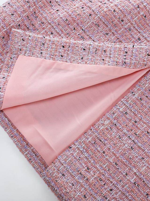 Sheath Column Ankle Length Party Dress Cocktail Dress Wedding Guest Dress Mother of the Bride Dress Long Sleeve Crew Neck Elegant Vintage Party with Buttons - Pink