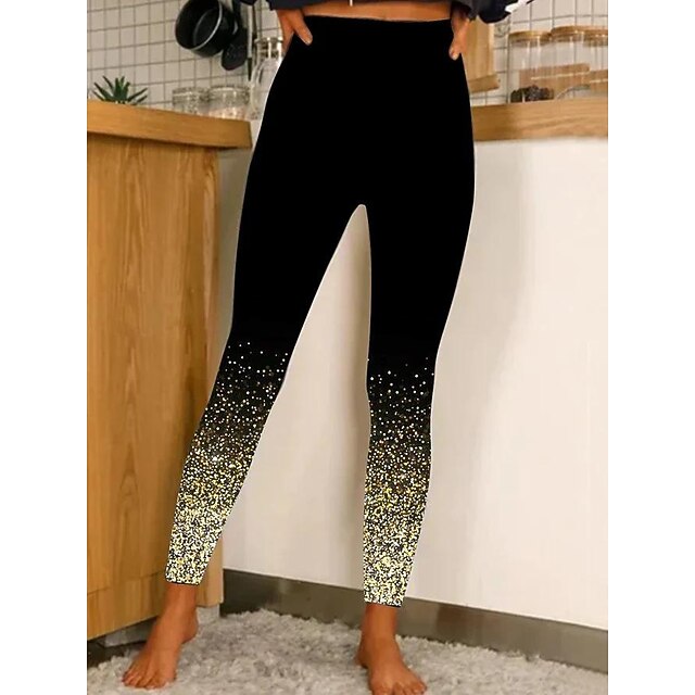 Women's Christmas Leggings Snowflake Moisture Wicking Yoga Fitness Tennis Tights Spandex Winter Sports Activewear Cropped Leggings - 3#