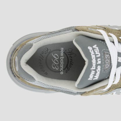 Made in USA 993 – Covert Green with Medium Gray and White
