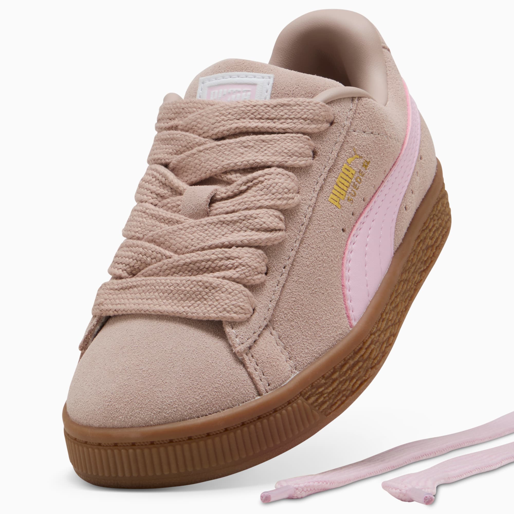 Suede XL Kids' Sneakers – Rose Latte-Pearl Pink