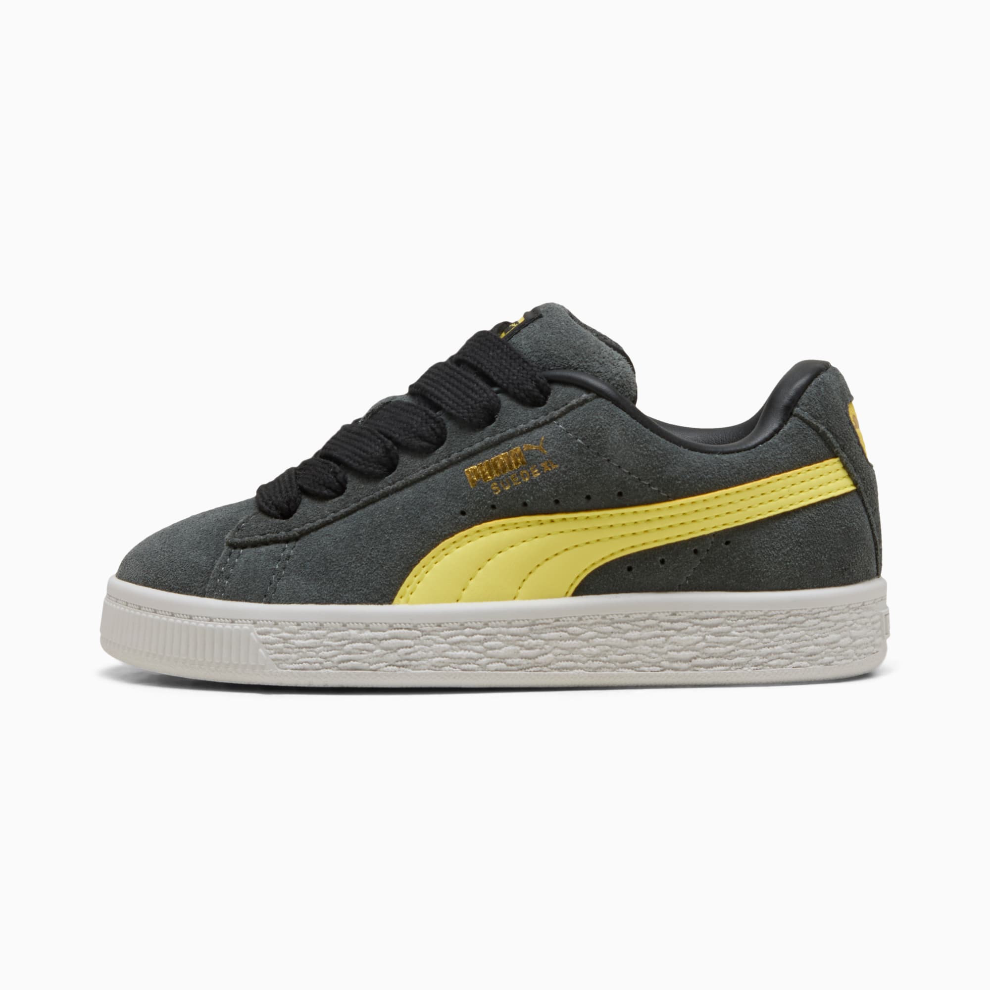 Suede XL Kids' Sneakers – Shadow Gray-Lemon Meringue