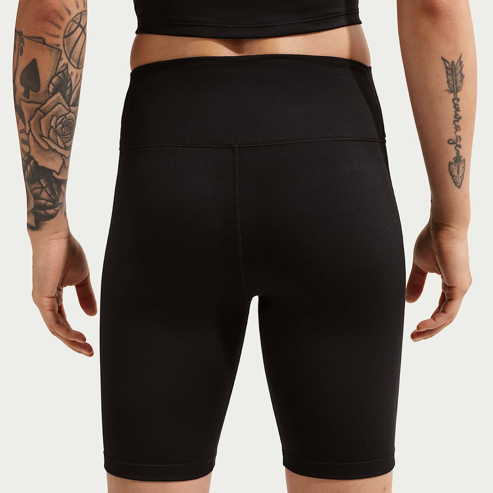 Nike One Women's High-Waisted 20.5cm (approx.) Biker Shorts – Black/White