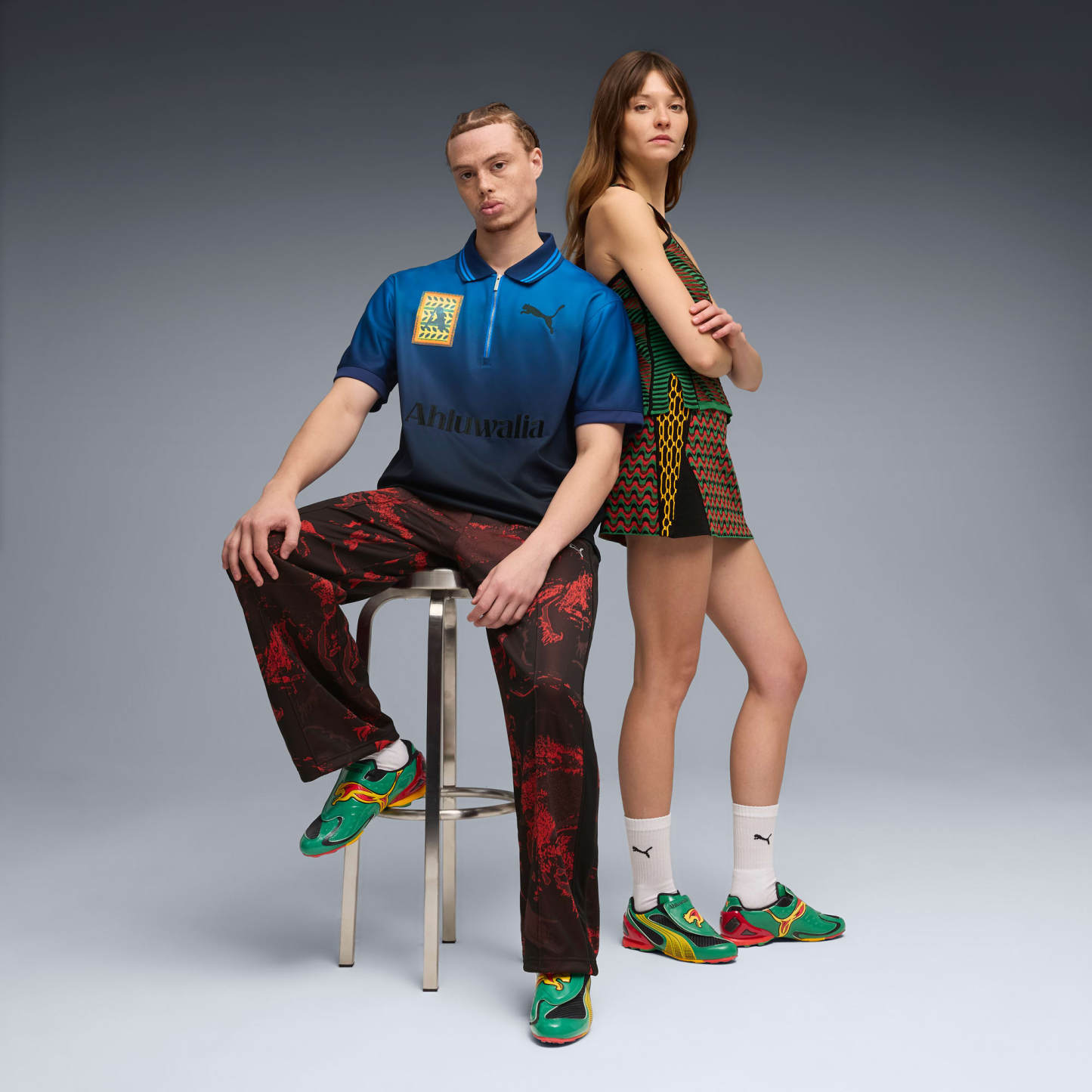 PUMA x AHLUWALIA V-S1 Sneakers Unisex – Archive Green-Yellow Sizzle-PUMA Black-Candy Apple