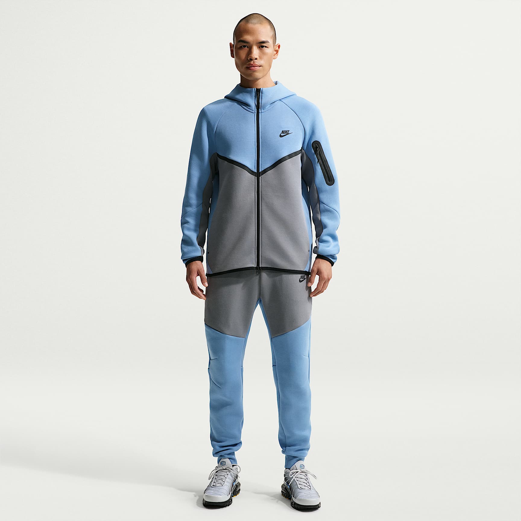 Nike Tech Men's Fleece Windrunner Full-Zip Jacket – Work Blue/Cool Grey/Black