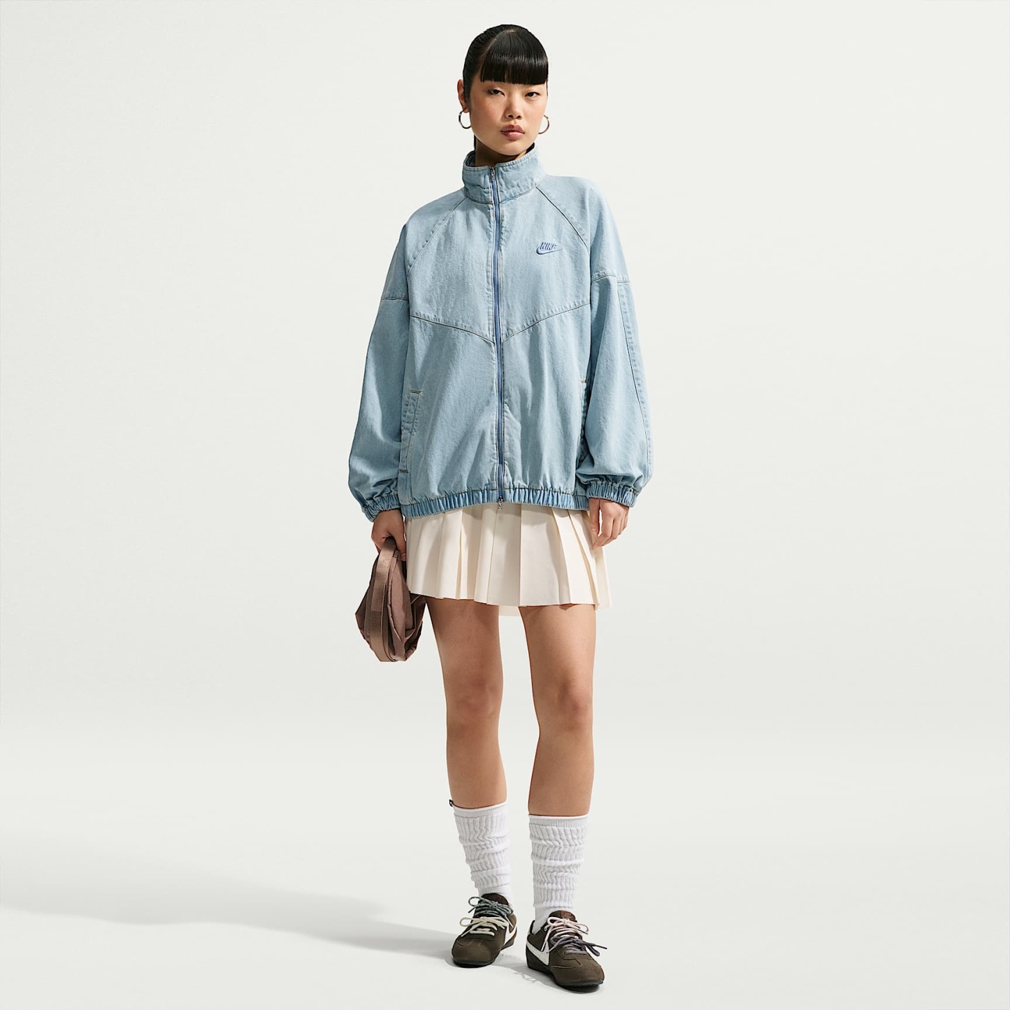 Nike Windrunner Women's Oversized Denim Jacket – Light Armoury Blue/Work Blue