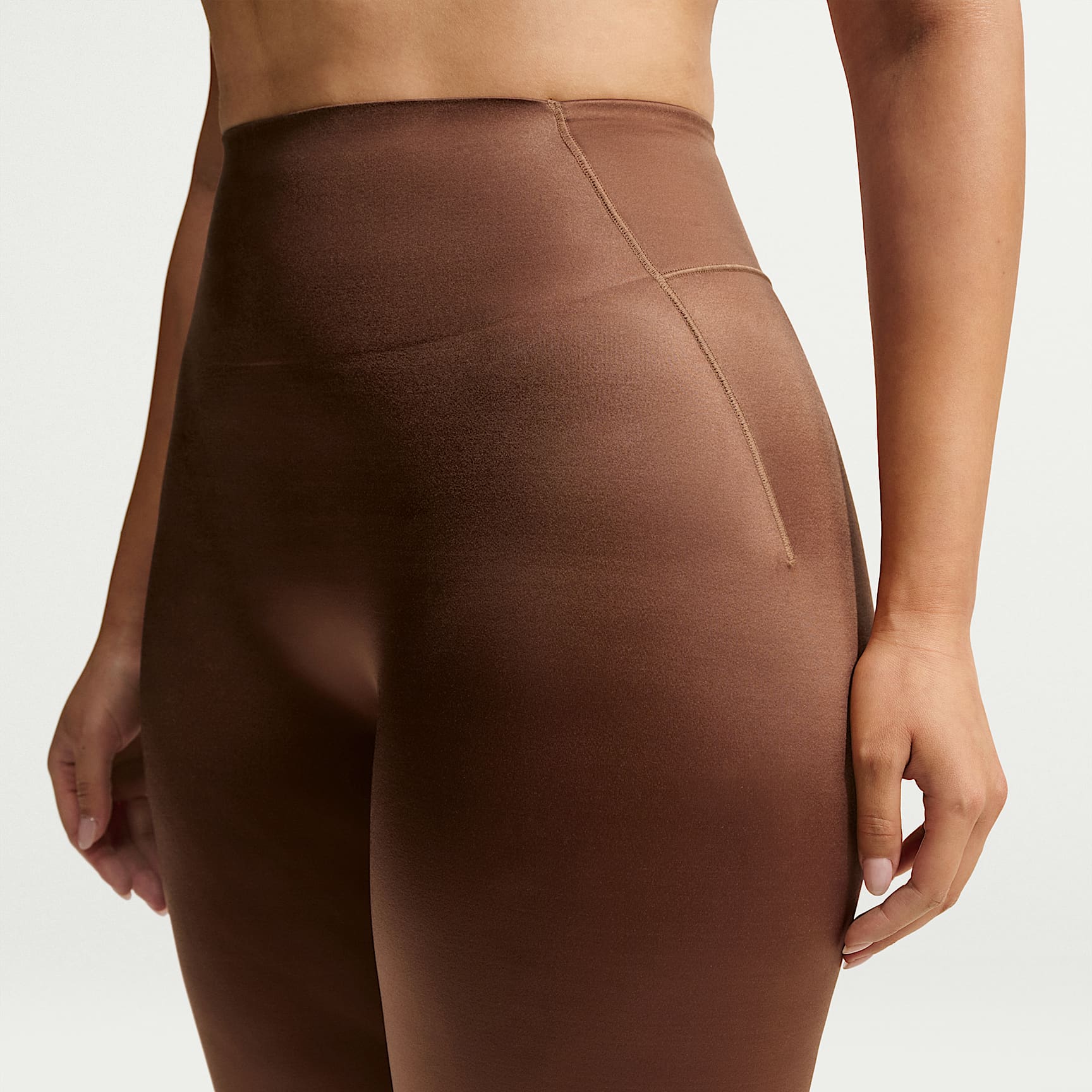 NikeSKIMS Satin Shine Women's High-Waisted Bonded 66cm (approx.) Leggings – NSKM Carob Brown