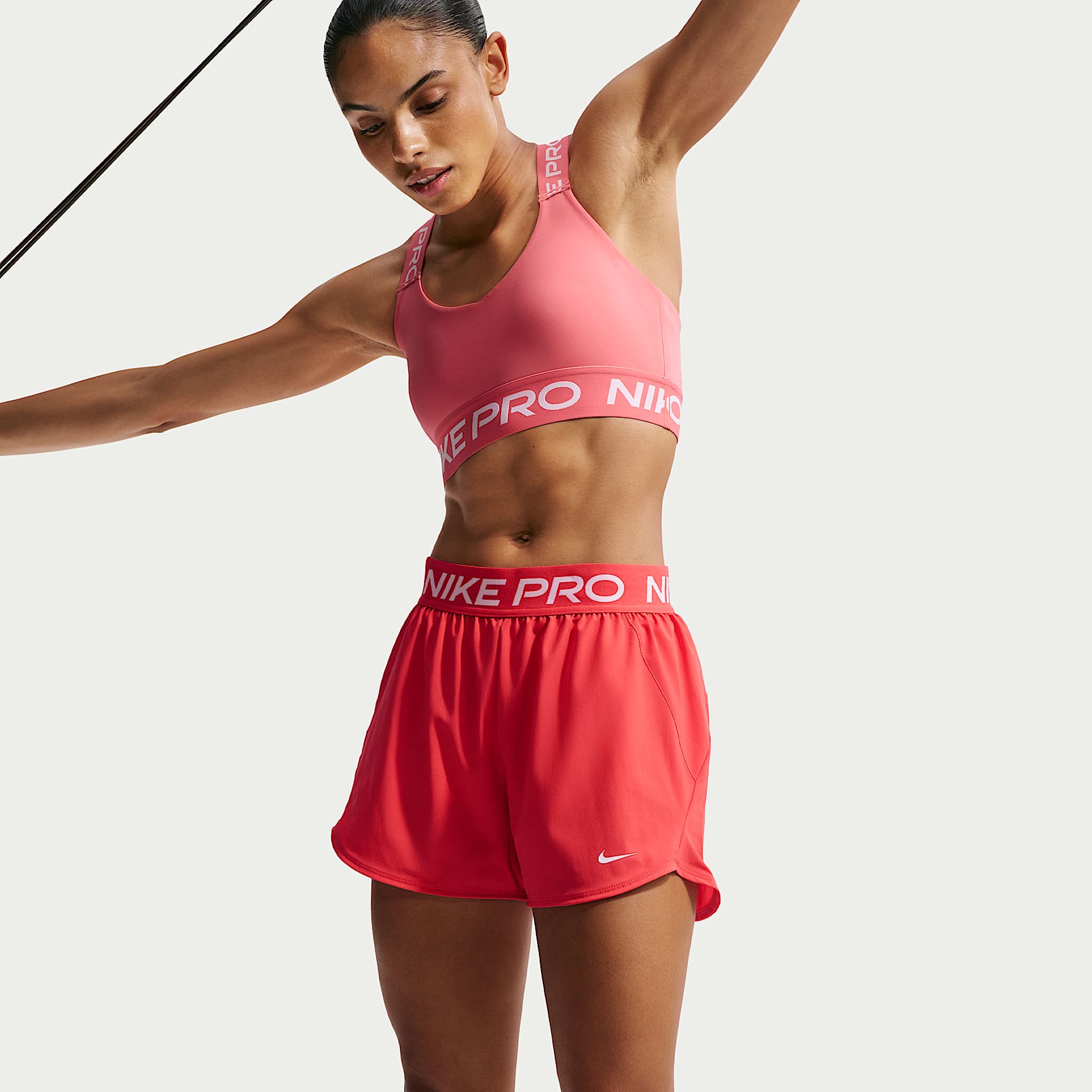 Nike Pro Women's 2-in-1 Shorts – Light Crimson/White