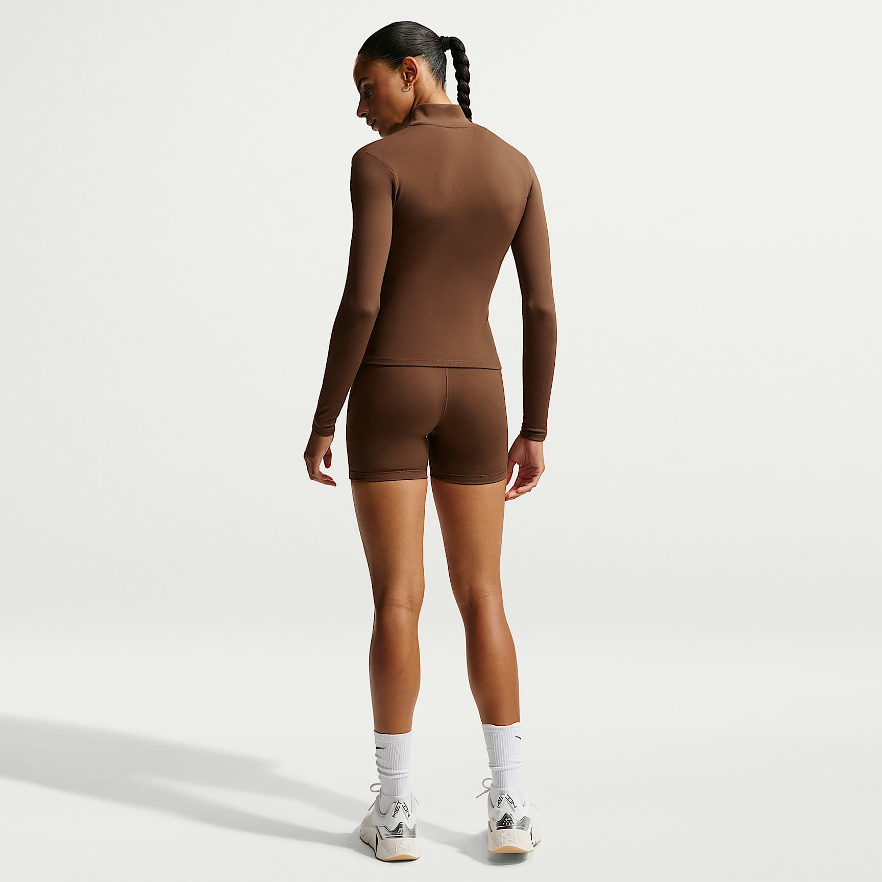 Nike One Women's High-Waisted 12.5cm (approx.) Biker Shorts – Cacao Wow/White