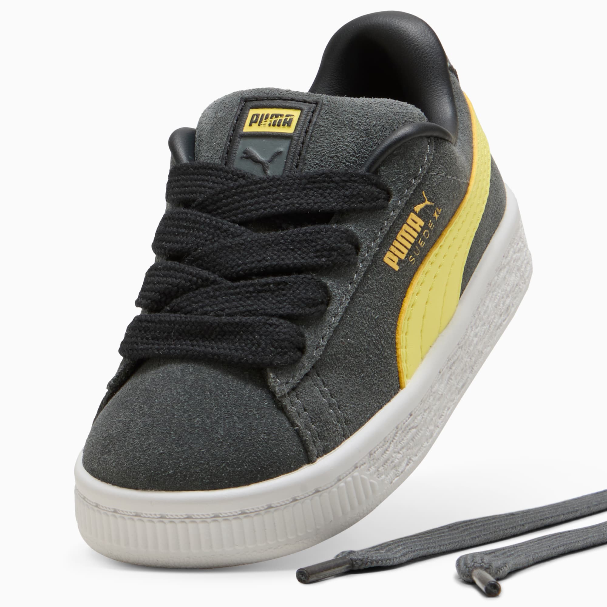 Suede XL Toddlers' Sneakers – Shadow Gray-Lemon Meringue