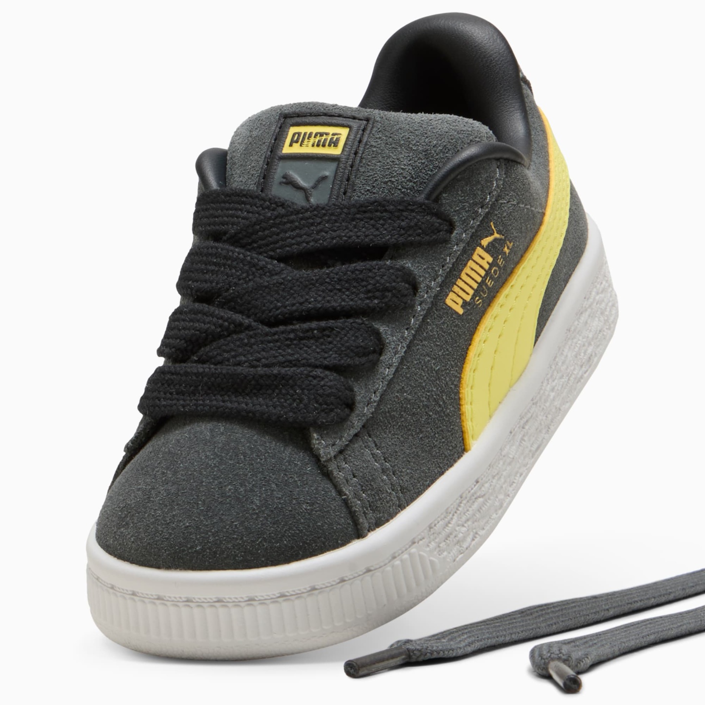 Suede XL Toddlers' Sneakers – Shadow Gray-Lemon Meringue