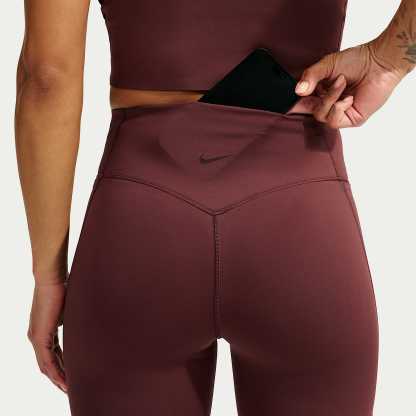 Nike Universa Women's High-Waisted 12.5cm (approx.) Biker Shorts with No Front Seam – Mystic Dates/Mystic Dates/Burgundy Crush