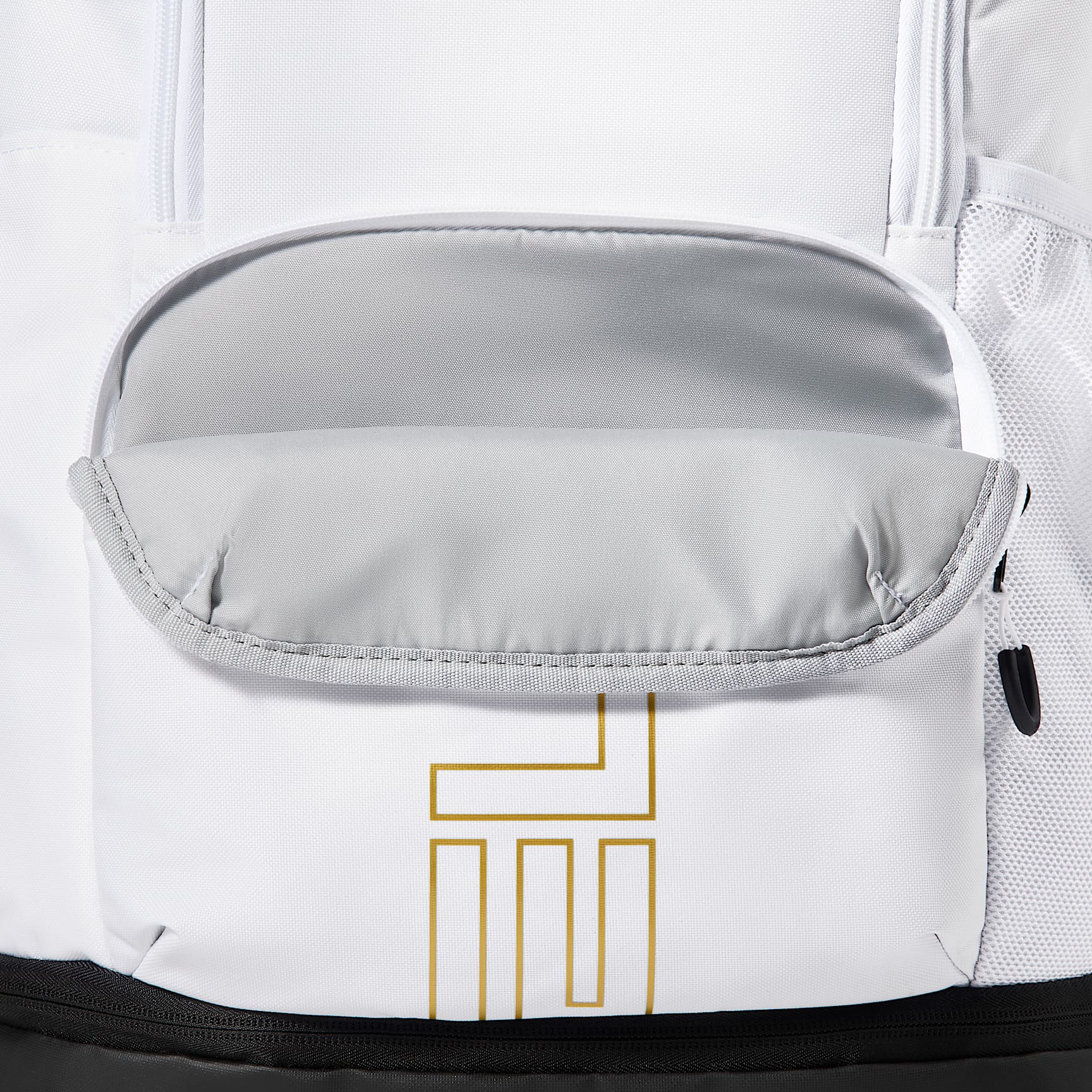 Nike Varsity Elite Backpack (32L) – White/Black/Metallic Gold