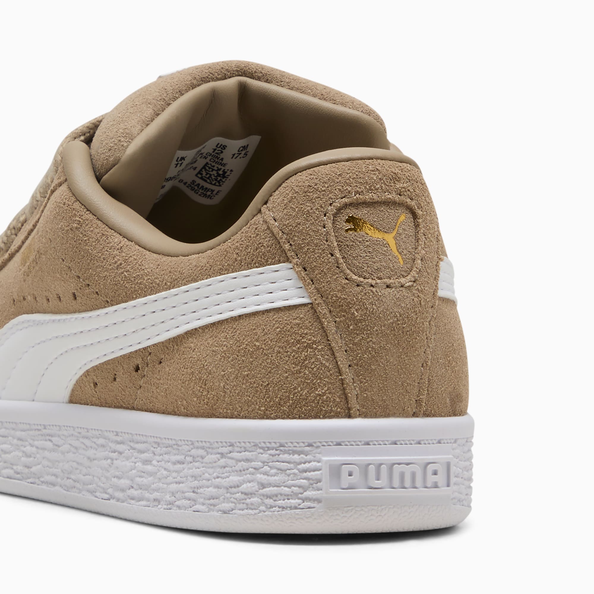 Suede XL Kids' Sneakers – Ice Coffee-PUMA White