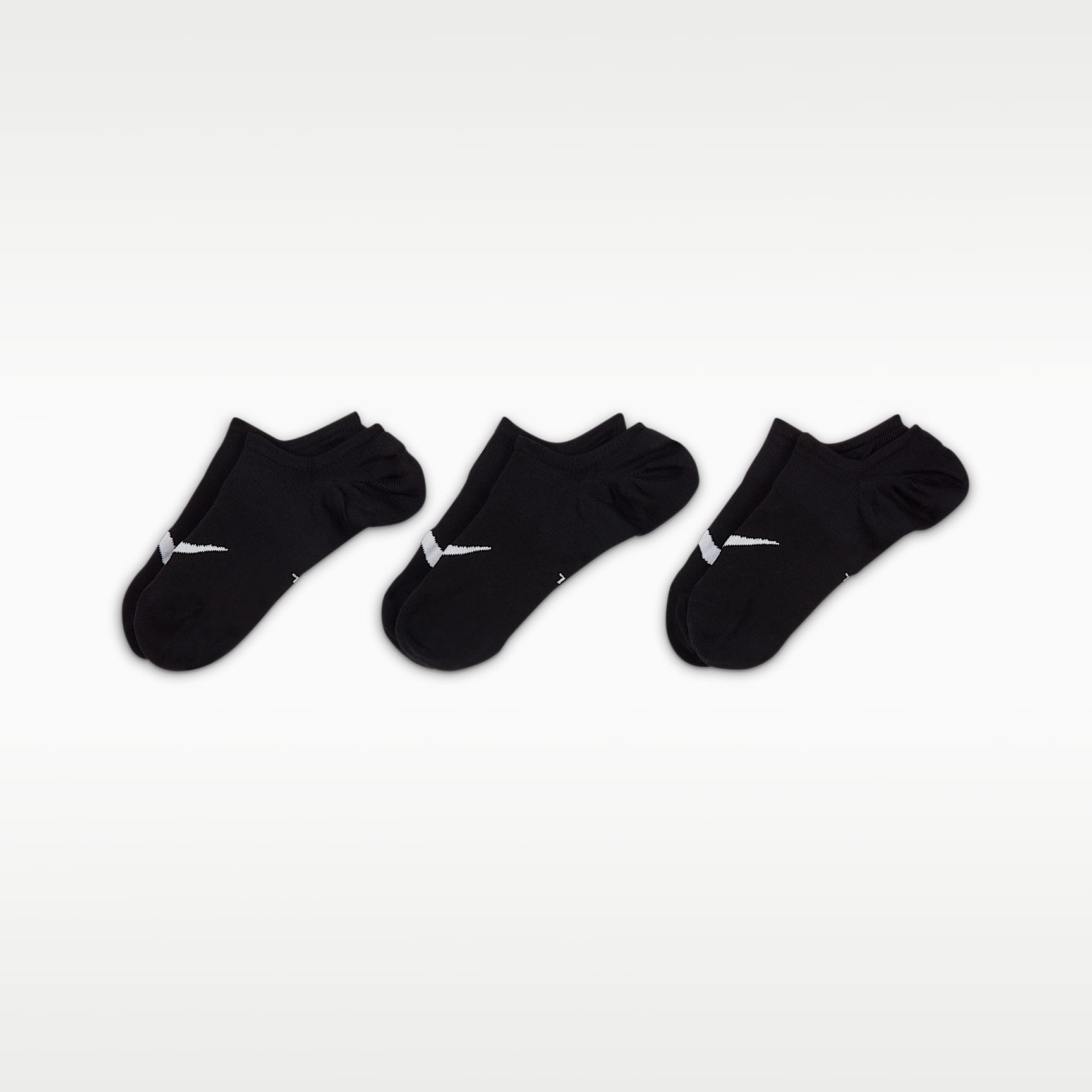 Nike Everyday Plus Lightweight Women's Training Footie Socks (3 Pairs) – Black/White