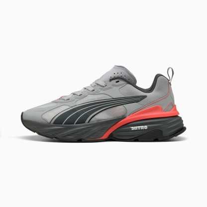 PUMA Fade Sneakers Unisex – Gray Echo-Shadow Gray-Red Glamour