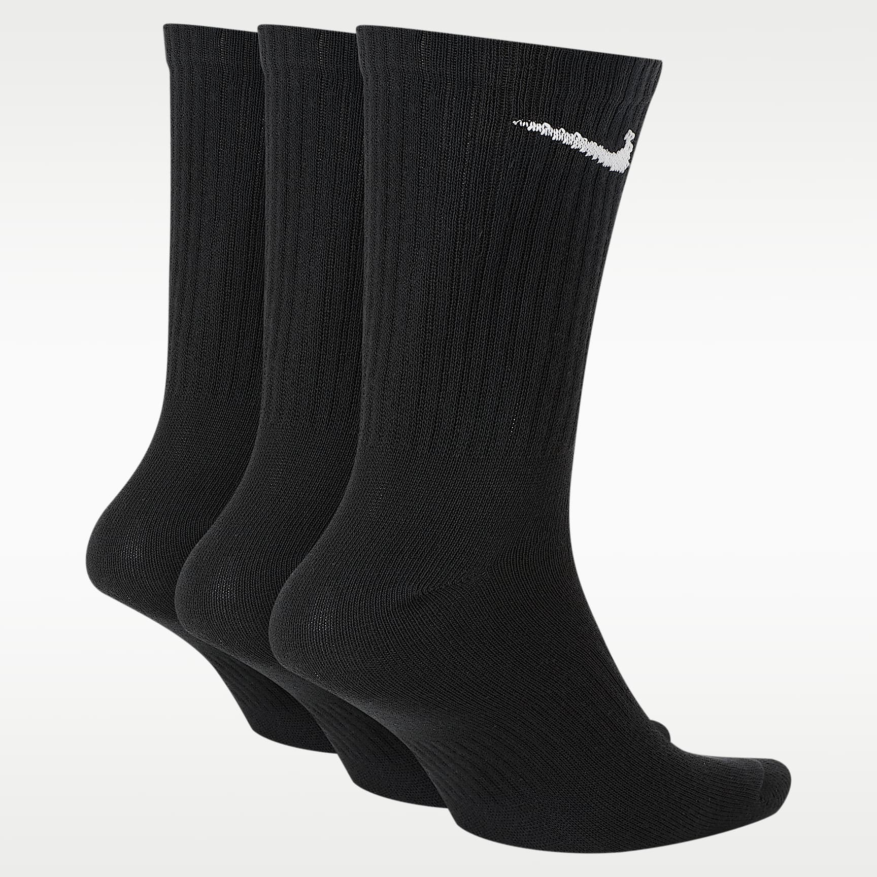 Nike Everyday Lightweight Training Crew Socks (3 Pairs) – Black/White