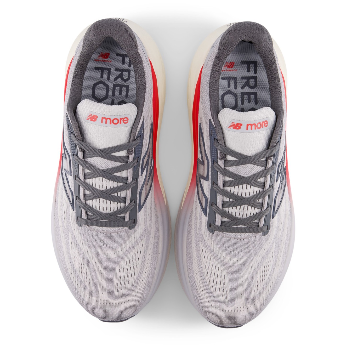 Fresh Foam X More v6 – GREY MATTER with TRUE RED and Castlerock