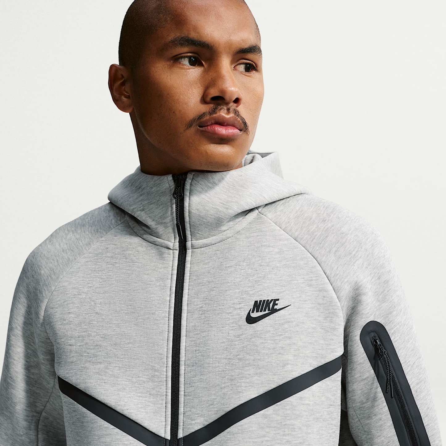 Nike Tech Men's Fleece Windrunner Full-Zip Jacket – Dark Grey Heather/Black