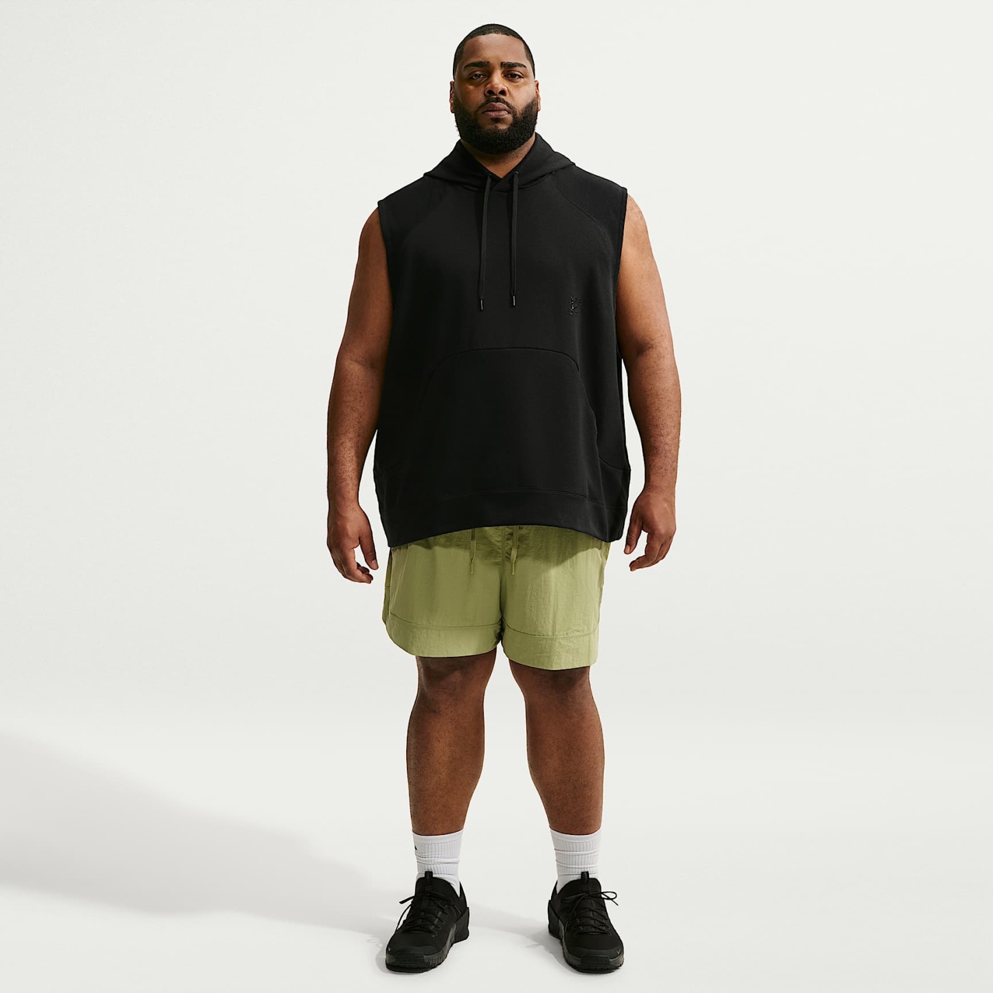Nike N.A.C. Men's Dri-FIT Fleece Sleeveless Training Hoodie – Black/Black