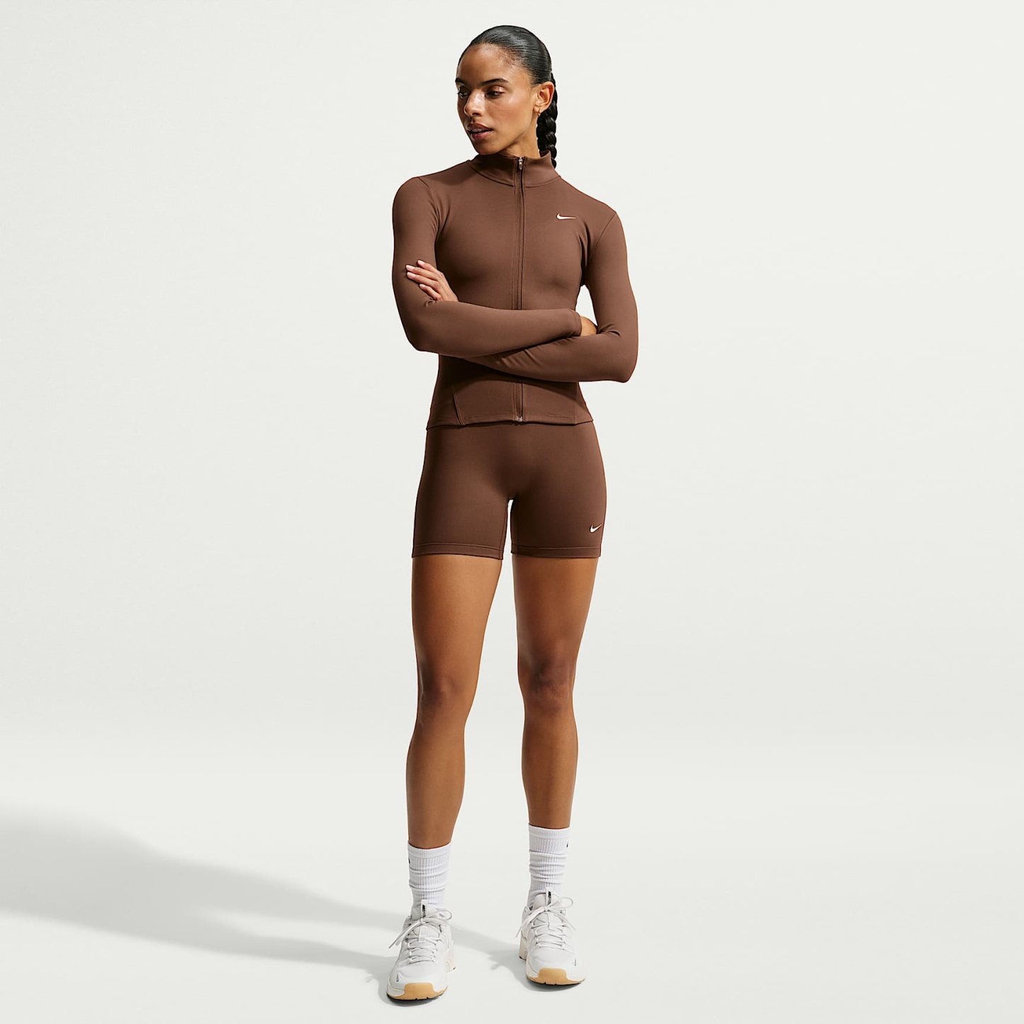 Nike One Women's High-Waisted 12.5cm (approx.) Biker Shorts – Cacao Wow/White
