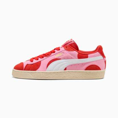 Suede Printed Sneakers Unisex – Pink Lilac-PUMA Red