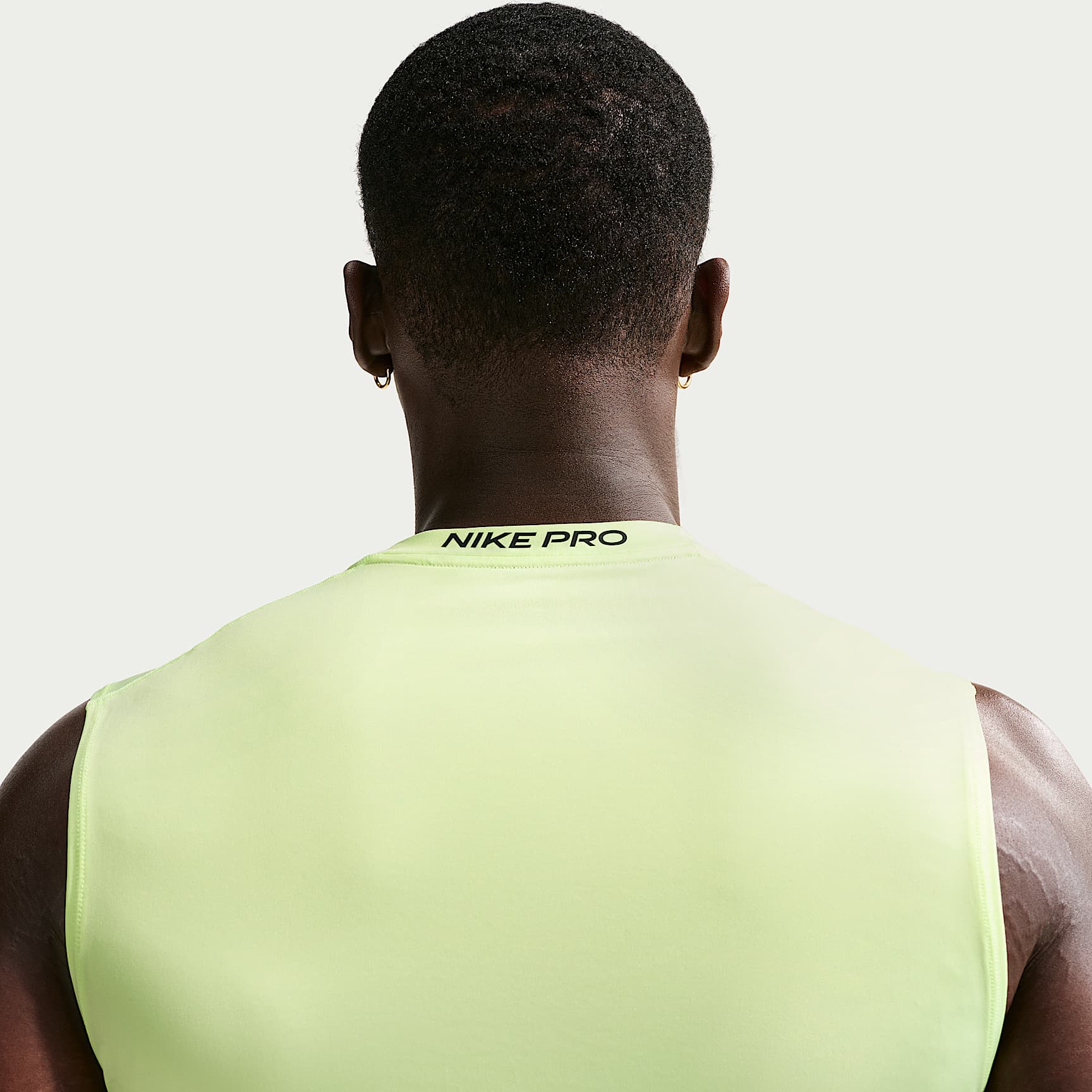 Nike Pro Men's Dri-FIT Tight Sleeveless Fitness Top – Light Liquid Lime/Black
