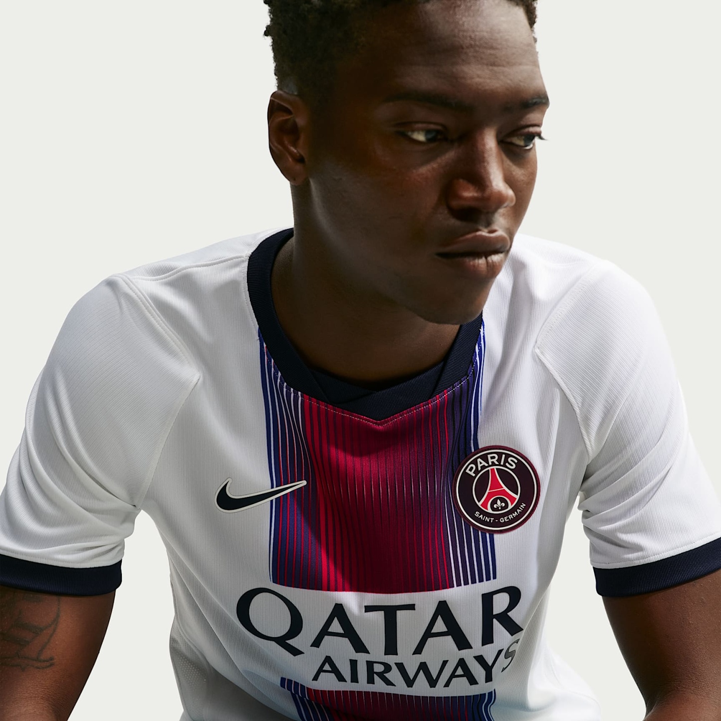 Paris Saint-Germain 2026/27 Stadium Away Men's Nike Dri-FIT Football Replica Jersey – White/College Navy/Global Red/College Navy