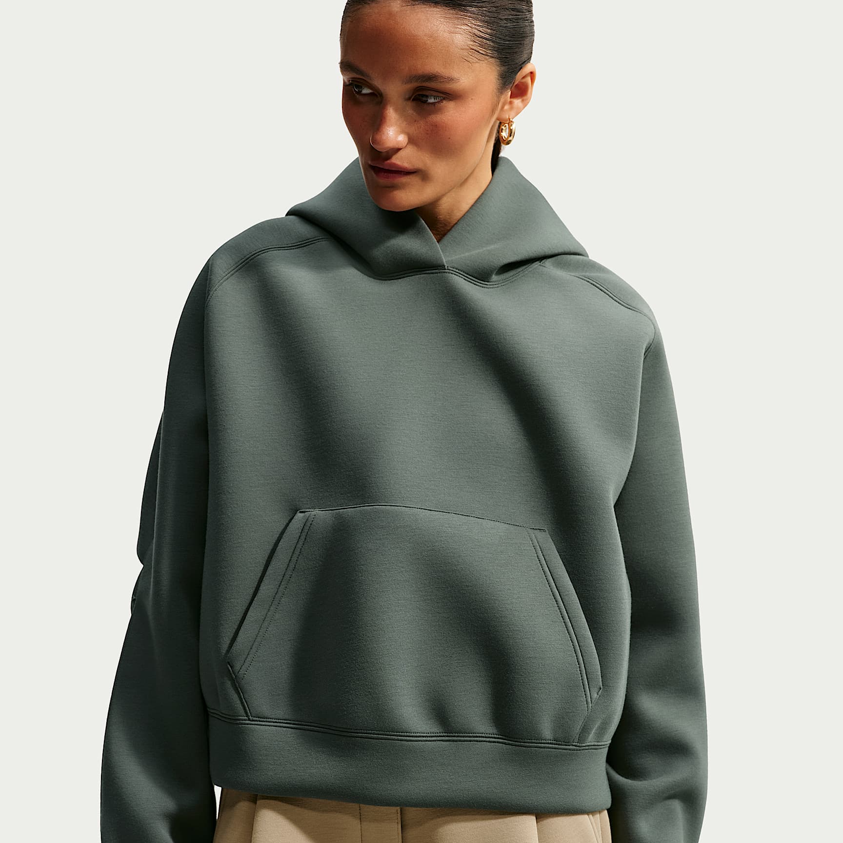 Nike Article Fleece Women's Oversized Hoodie – Camo Green/Camo Green