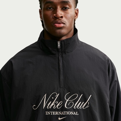 Nike Club Men's 1/2-Zip Jacket – Black/Sand Drift/Sand Drift